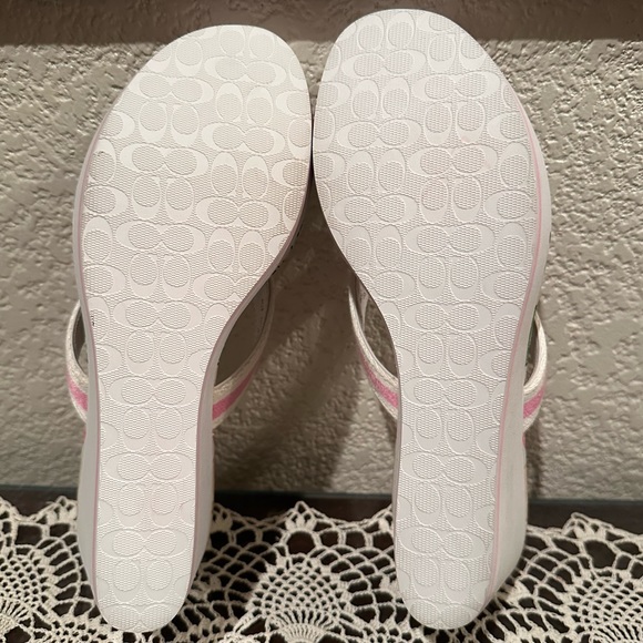 Coach Felicite Platform Wedge Sandal Signature C White Pink Multicolor - Picture 8 of 10